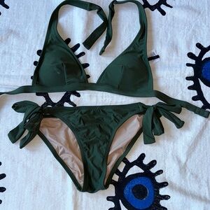 J. Crew Olive and Beige Bikini Bottom